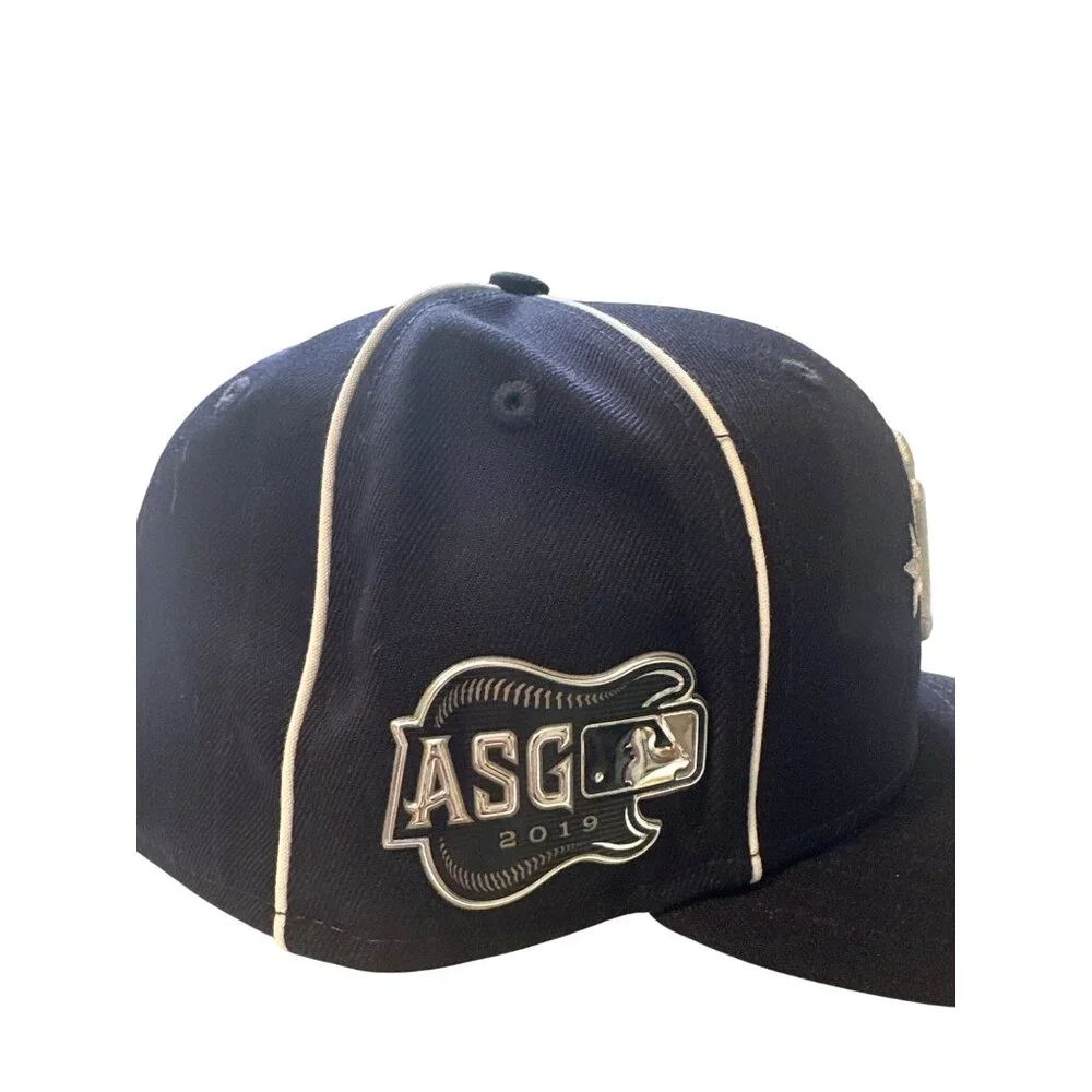 New Era Yankees 2019 ASG Fitted Cap 7 1/4 Official On-Field MLB Navy & Gold Embr - Picture 2 of 4